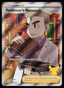 Professor's Research (Full Art) 024/025 Ultra Rare Celebrations Pokemon Card - Image 1