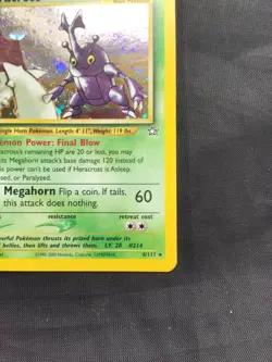 Pokemon Cards: Neo Genesis 1st Edition Rare Holo: Heracross 6/111 - Image 5