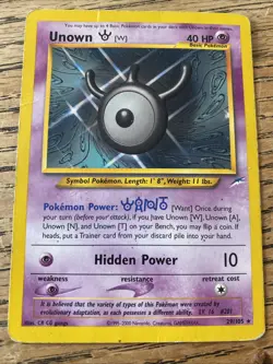 Pokemon Unown Figure Neo Destiny, Regular Card 29/105 - Image 1