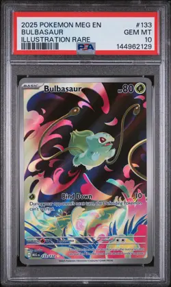 BULBASAUR 133/132 ILLUSTRATION RARE MEG EN-MEGA EVOLUTION POKEMON PSA 10 - Image 1