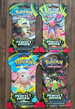 (Lot of 4) Pokemon Mega Evolution Perfect Order Sleeved Booster Packs - Image 1