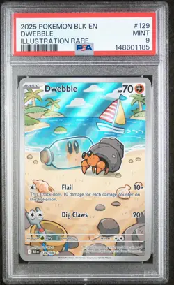 DWEBBLE 129/086 ILLUSTRATION RARE BLK EN-BLACK BOLT POKEMON PSA 9 - Image 1