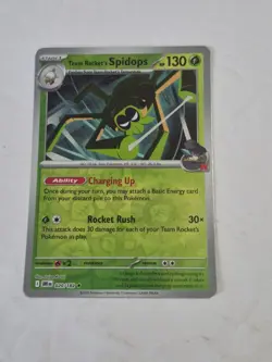 Team Rocket's Spidops 020/182 Rare Destined Rivals Pokemon Reverse Holo NM - Image 1