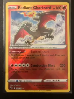 Radiant Charizard 020/159 Pokemon TCG Radiant Rare Crown Zenith Near Mint - Image 1