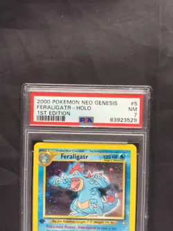 Pokemon Cards: Neo Genesis 1st Edition Rare Holo: Feraligatr 5/111 PSA 7 - Image 3