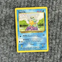 Vintage Pokemon Base Set Squirtle 63/102 Common NM - Image 1