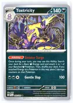 Toxtricity 068/094 Rare Phantasmal Flames Pokemon Reverse Holo Near Mint - Image 1