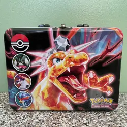 Pokemon Scarlet & Violet Charizard Collectors Empty Tin Lunch Box - Image 1