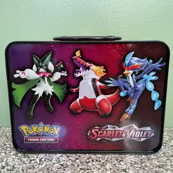 Pokemon Scarlet & Violet Charizard Collectors Empty Tin Lunch Box - Image 2