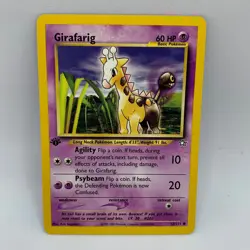 Pokemon TCG - Girafarig 58/111 1st Edition Common - WOTC Neo Genesis - NM - Image 1