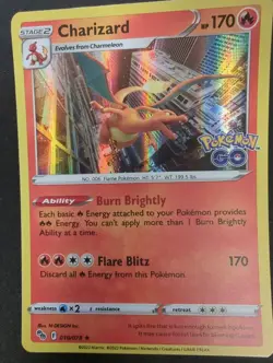 Charizard Pokemon Go Rare 010/078 holofoil Nm - Image 1