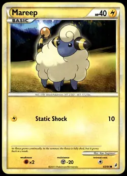 Mareep 63/95 Common Call of Legends Pokemon LP - Image 1