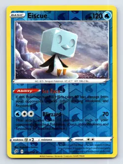Eiscue 054/192 Holo Rare Rebel Clash Pokemon Reverse Holo Lightly Played - Image 1