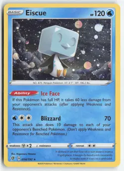 EISCUE 054/192 HOLO RARE REBEL CLASH POKEMON HOLO NM/M - Image 1