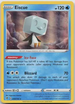 Eiscue 054/192 Holo Rare Rebel Clash Pokemon LP/MP - Image 1