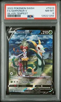 2022 Pokemon Sword & Shield Serperior V Silver Tempest #TG13 PSA 8 - Image 1