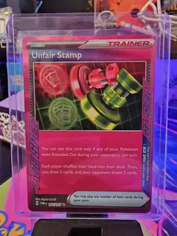 Unfair Stamp 165/167 Sv06: Twilight Masquerade Ace Spec Holo Pokemon TCG NM - Image 2