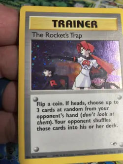 Pokemon 2000 Gym Heroes The Rocket's Trap Holo #19/132 TCG Mp Condition - Image 2