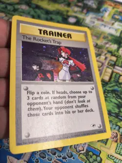 Pokemon 2000 Gym Heroes The Rocket's Trap Holo #19/132 TCG Mp Condition - Image 4