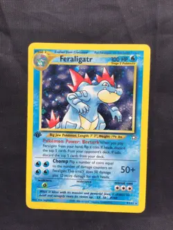 Pokemon Cards: Neo Genesis 1st Edition Rare Holo: Feraligatr 4/111 - Image 1