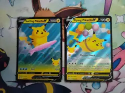 Pokemon Card Bundle - 2 Pikachu V Cards - Image 1