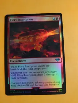 Fiery Inscription. Enchantment 0126 LOTR LTR Magic the Gathering Card. foil - Image 1