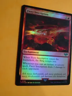 Fiery Inscription. Enchantment 0126 LOTR LTR Magic the Gathering Card. foil - Image 2