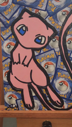 Mew Pokemon Trading Card Collage Artwork (9x12) - Image 2