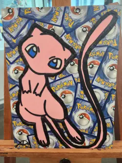 Mew Pokemon Trading Card Collage Artwork (9x12) - Image 3