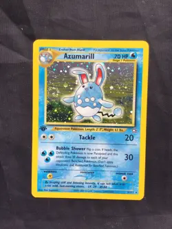 Pokemon Cards: Neo Genesis 1st Edition Rare Holo: Azumarill 2/111 - Image 1