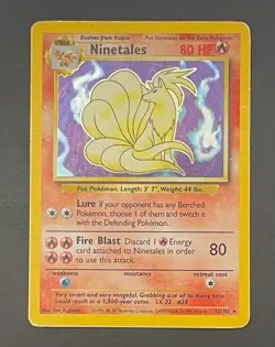 Pokemon Card Ninetales 12/102 Holo Base Set - Heavily Played - Image 1