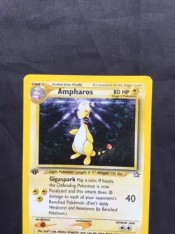 Pokemon Cards: Neo Genesis 1st Edition Rare Holo: Ampharos 1/111 - Image 2