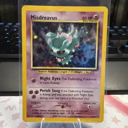 Pokemon TCG Misdreavus Neo Revelation Card 11/64 Double Holo Eyes Error U Nice - Image 4