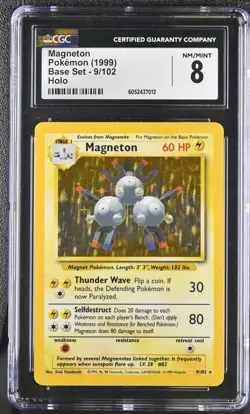 CGC 8 Magneton 1999 Base Set 9/102 Holo Pokemon Card - Image 1
