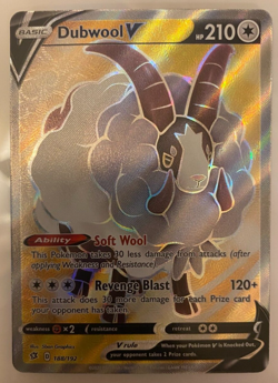 Dubwool V 188/192 Rebel Clash NM Full Art Ultra Rare Pokemon Card - Image 1