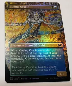 MTG Coiling Oracle 375 2X2 Double Masters 2022 Borderless Foil Common NM x1 - Image 1