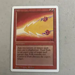 MTG RED RARE FORK revised Magic the Gathering Vintage NM -M - Image 1