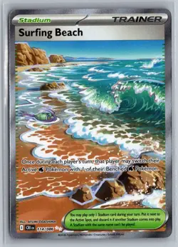 SURFING BEACH 114/086 ME04: CHAOS RISING POKEMON NM - Image 1