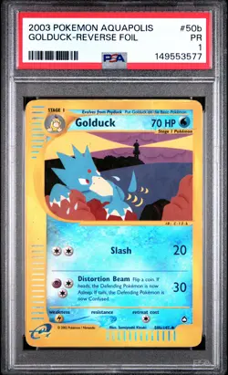 2003 POKEMON AQUAPOLIS #50B GOLDUCK-REVERSE FOIL PSA 1 - Image 1