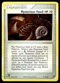 Pokemon TCG Sandstorm #91/100 Mysterious Fossil Reverse NM - Image 1