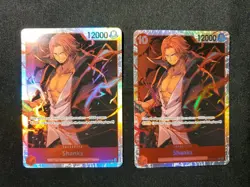 2x Shanks SR Holo Foil Emperors in the New World OP09-004 NM One Piece See Pics - Image 1