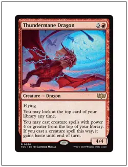 1x Thundermane Dragon, Tarkir Dragonstorm Commander, Magic MTG NM - Image 1