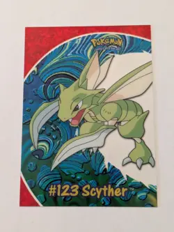 #123 Scyther Pokemon Topps PC9 Clear Card BLUE LABEL - Image 1