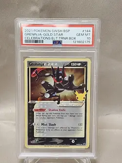 2021 Pokemon SWSH BSP #144 Geninja Gold Star Celebrations PSA 10 - Image 1