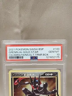 2021 Pokemon SWSH BSP #144 Geninja Gold Star Celebrations PSA 10 - Image 2