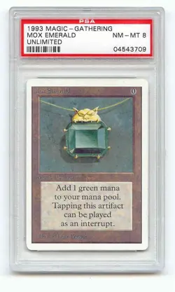 magic the gathering unlimited mox emerald psa 8 - Image 1