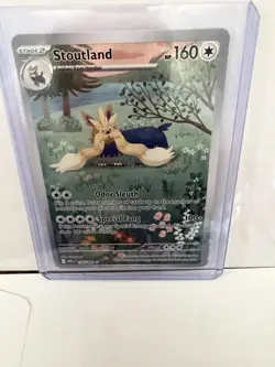 Stoutland 156/086 IR White Flare Pokemon Full Art Illustration Rare Holo EN - Image 1