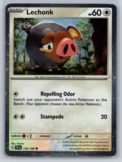 Pokemon Scarlet & Violet 154/198 Lechonk Cosmos Holo EU Exclusive - Image 1