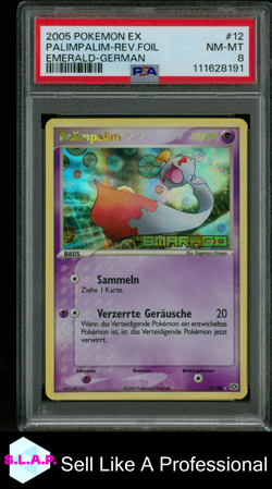 PALIMPALIM EMERALD REVERSE HOLO POKEMON GERMAN 2005 12 PSA 8 - Image 1