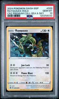 Pokemon TCG Rayquaza SWSH029 Cosmos Holo Black Star Promo PSA 10 - Image 1